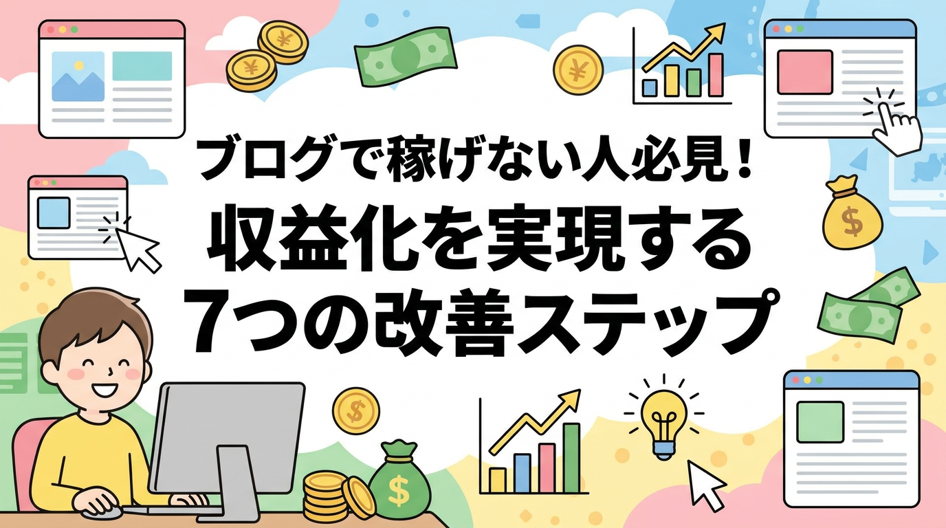 ブログで稼げない人必見！収益化を実現する7つの改善ステップ