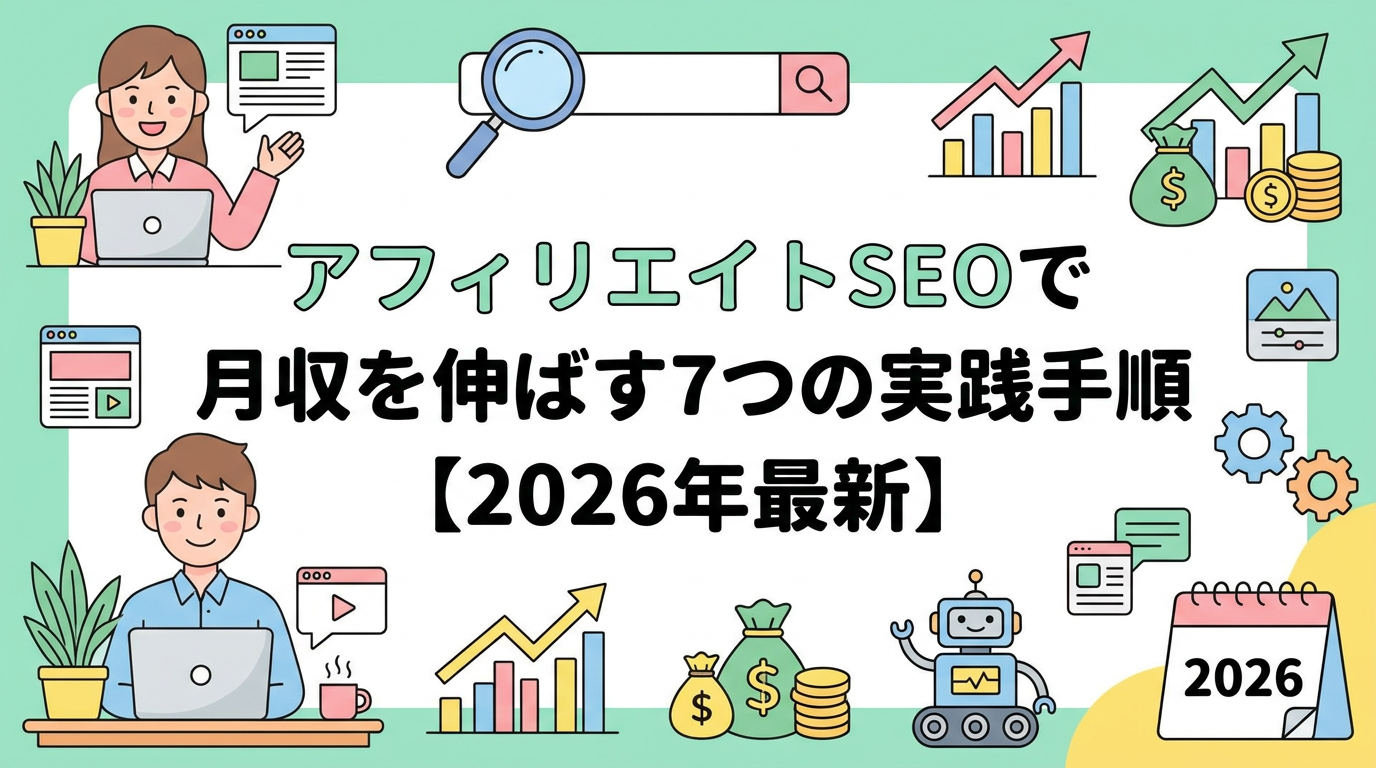 アフィリエイトSEOで月収を伸ばす7つの実践手順【2026年最新】