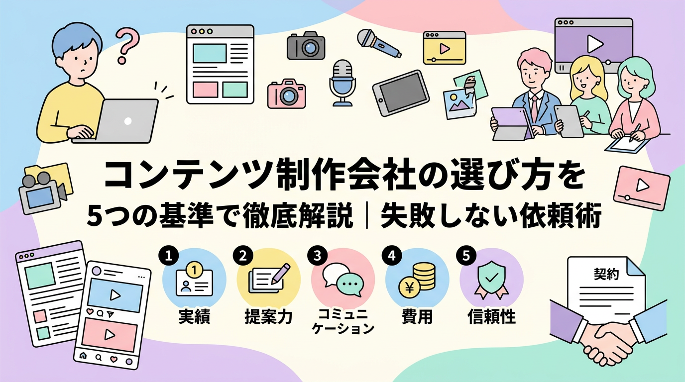 コンテンツ制作会社の選び方を5つの基準で徹底解説｜失敗しない依頼術