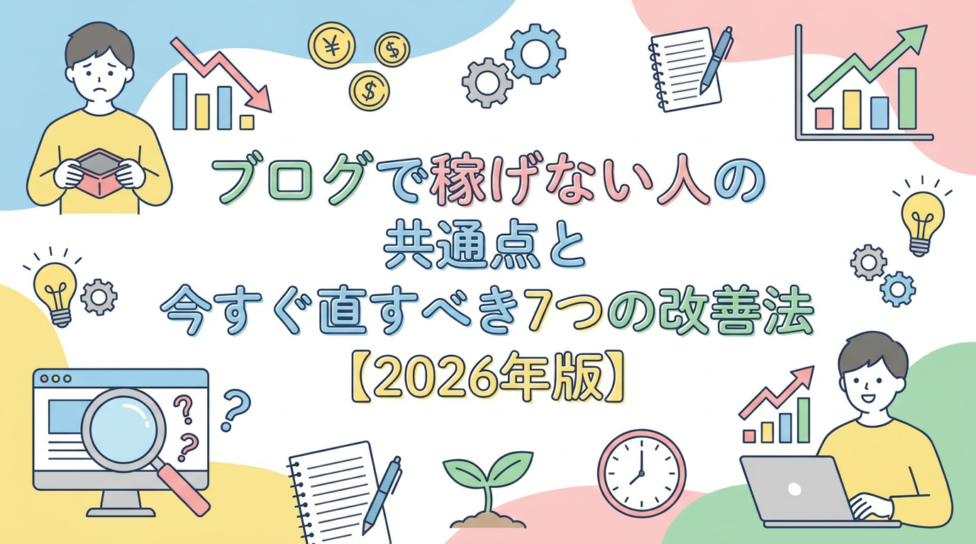 ブログで稼げない人の共通点と今すぐ直すべき7つの改善法【2026年版】