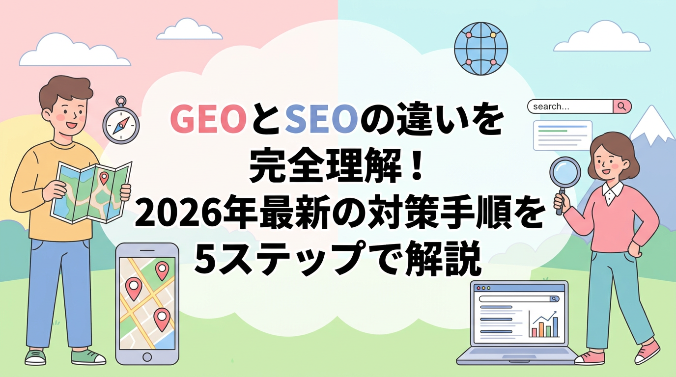 GEOとSEOの違いを完全理解！2026年最新の対策手順を5ステップで解説