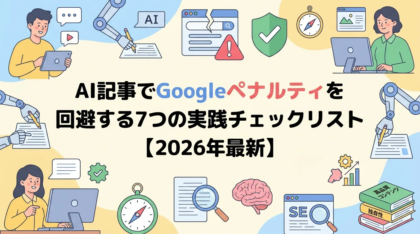 AI記事でGoogleペナルティを回避する7つの実践チェックリスト【2026年最新】