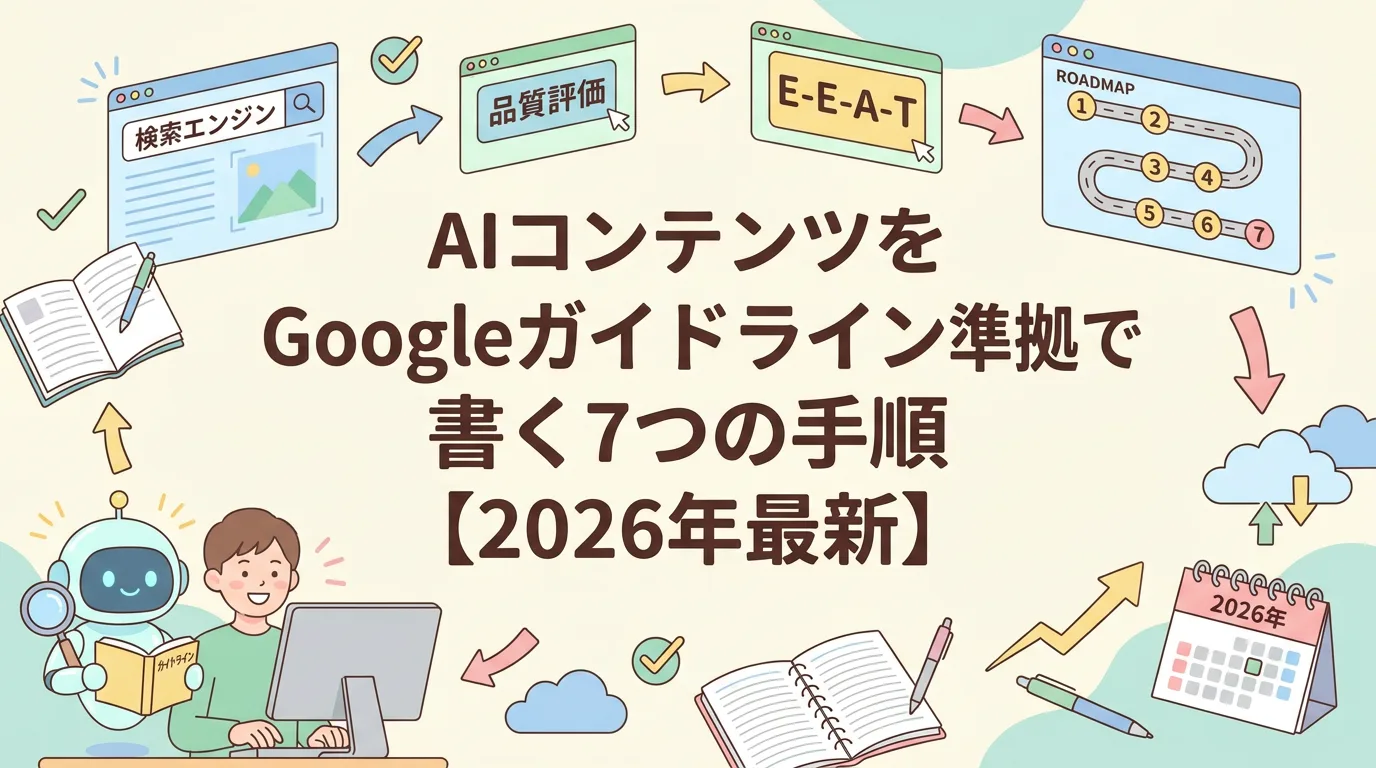 AIコンテンツをGoogleガイドライン準拠で書く7つの手順【2026年最新】
