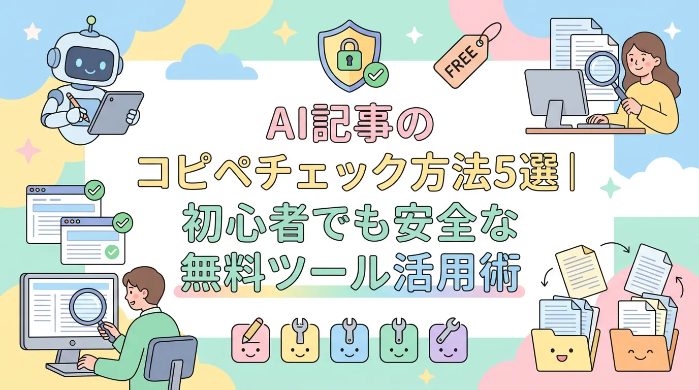AI記事のコピペチェック方法5選｜初心者でも安全な無料ツール活用術
