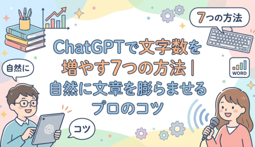 ChatGPTで文字数を増やす7つの方法｜自然に文章を膨らませるプロのコツ