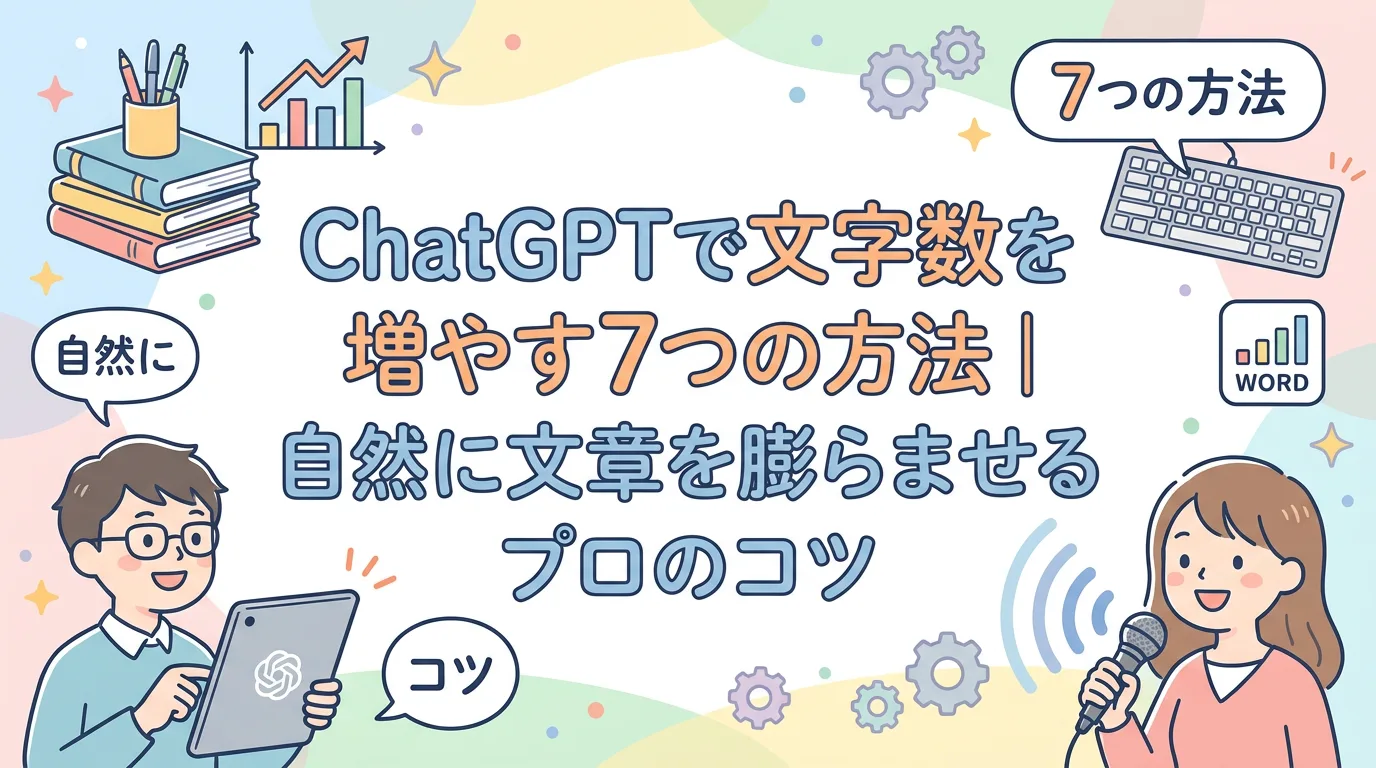 ChatGPTで文字数を増やす7つの方法｜自然に文章を膨らませるプロのコツ