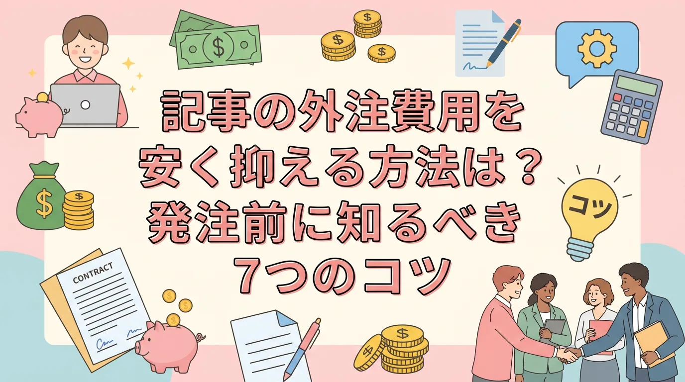 記事の外注費用を安く抑える方法は？発注前に知るべき7つのコツ