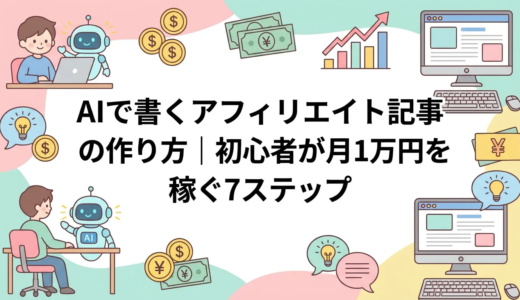 AIで書くアフィリエイト記事の作り方｜初心者が月1万円を稼ぐ7ステップ