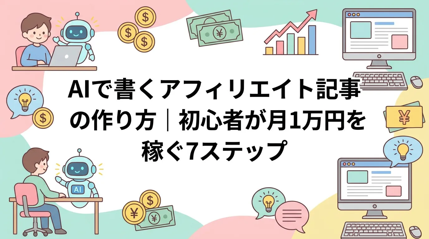 AIで書くアフィリエイト記事の作り方｜初心者が月1万円を稼ぐ7ステップ
