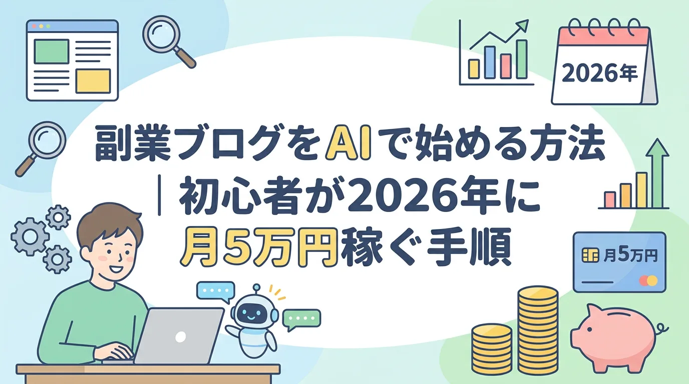 副業ブログをAIで始める方法｜初心者が2026年に月5万円稼ぐ手順