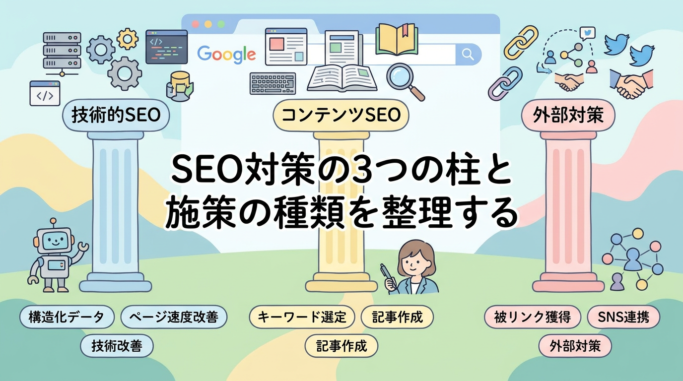 SEO対策の3つの柱と施策の種類を整理する