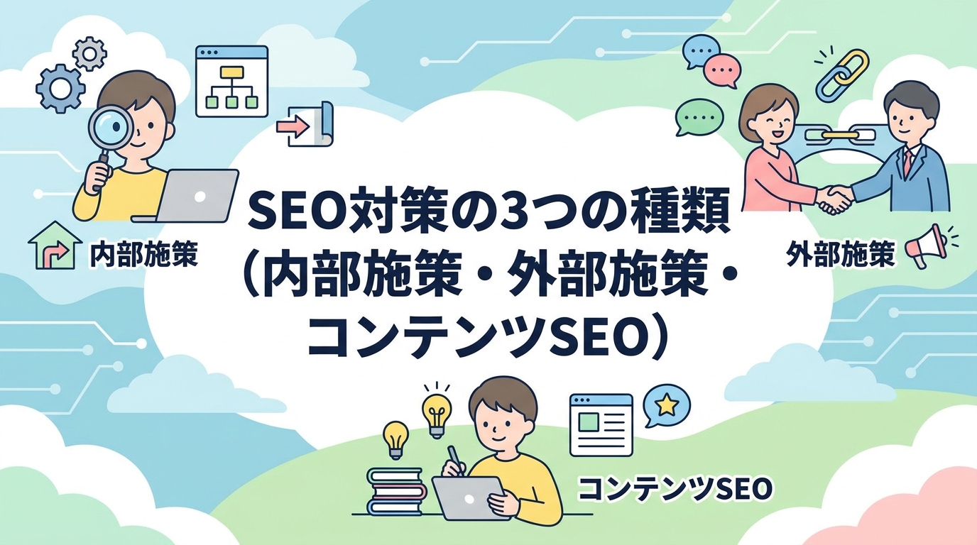 SEO対策の3つの種類(内部施策・外部施策・コンテンツSEO)