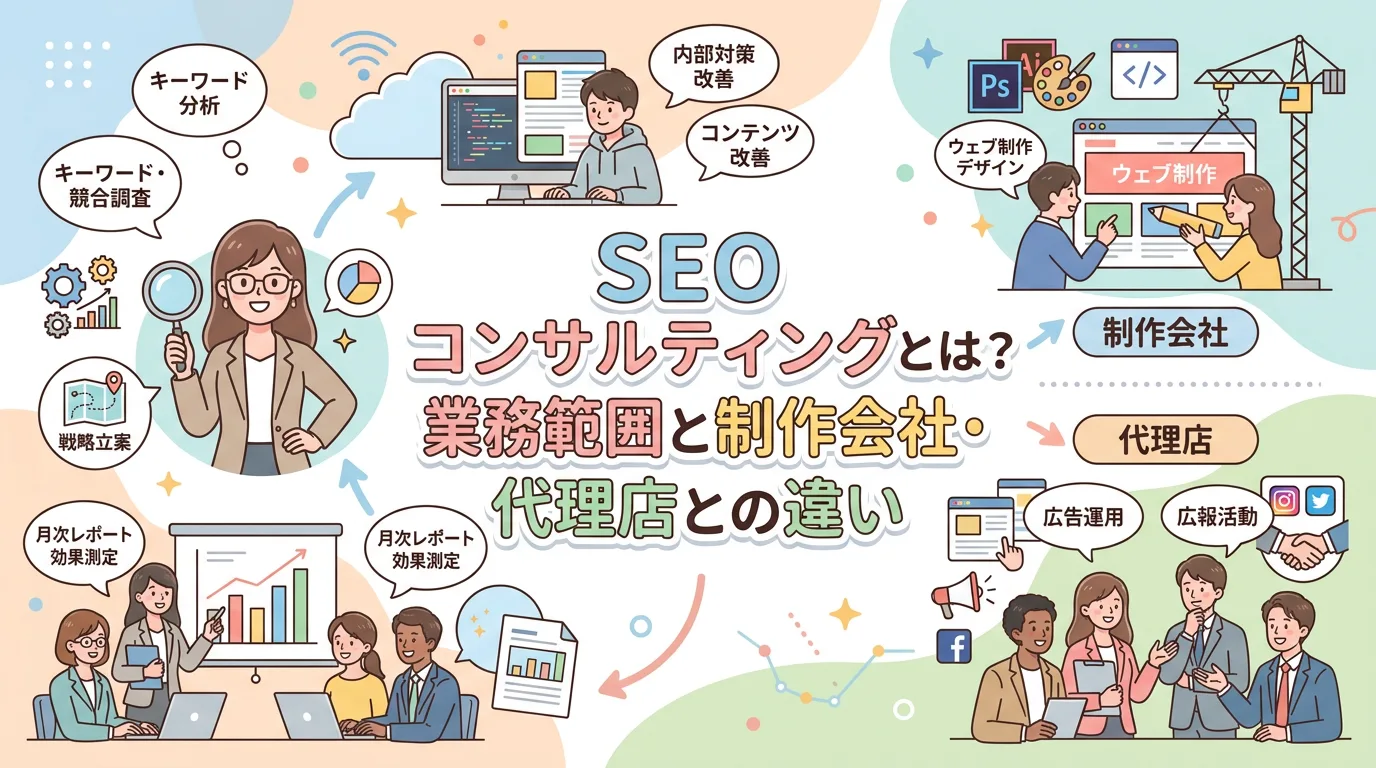SEOコンサルティングとは?業務範囲と制作会社・代理店との違い