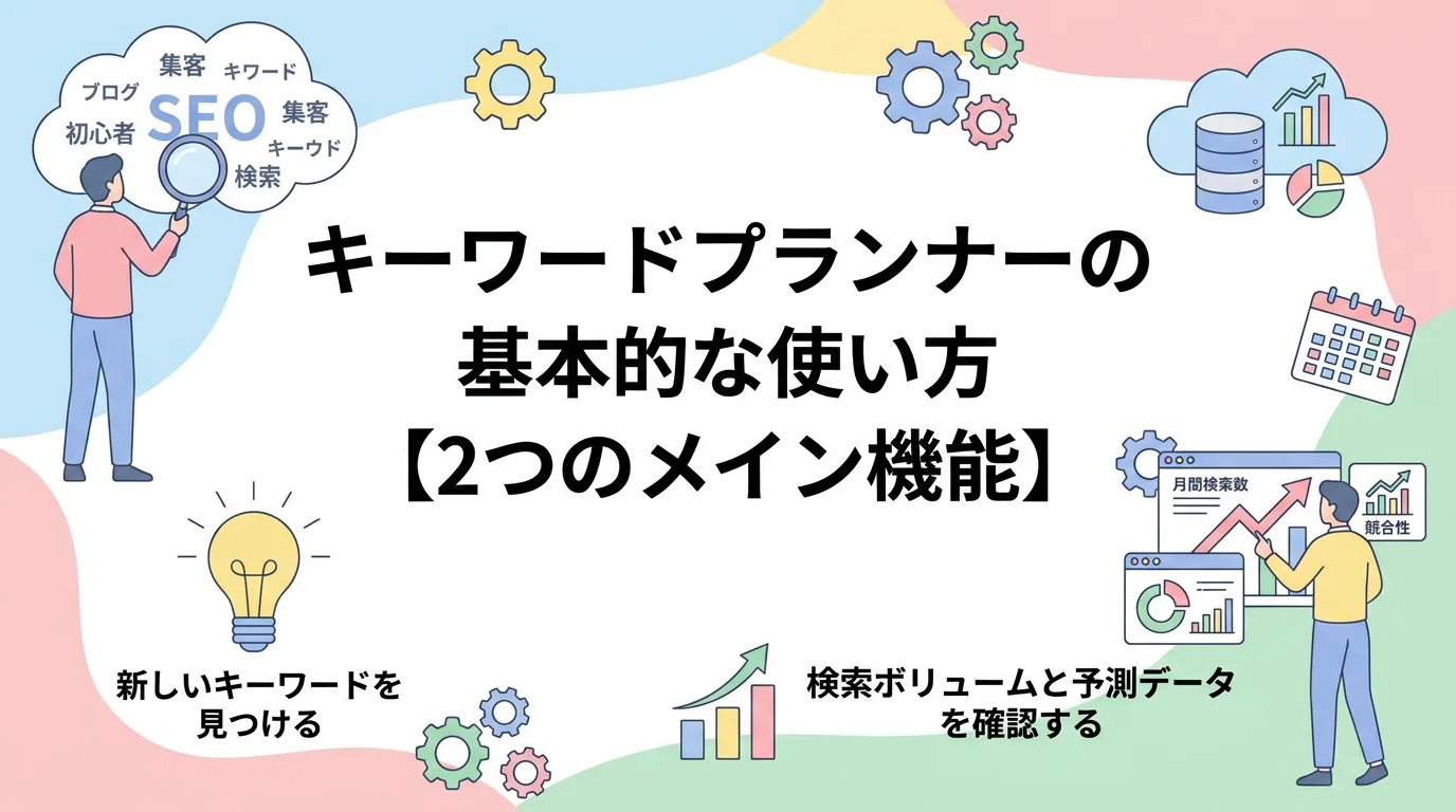 キーワードプランナーの基本的な使い方【2つのメイン機能】