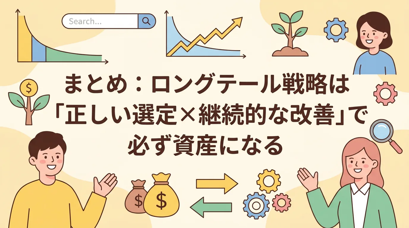 まとめ:ロングテール戦略は「正しい選定×継続的な改善」で必ず資産になる