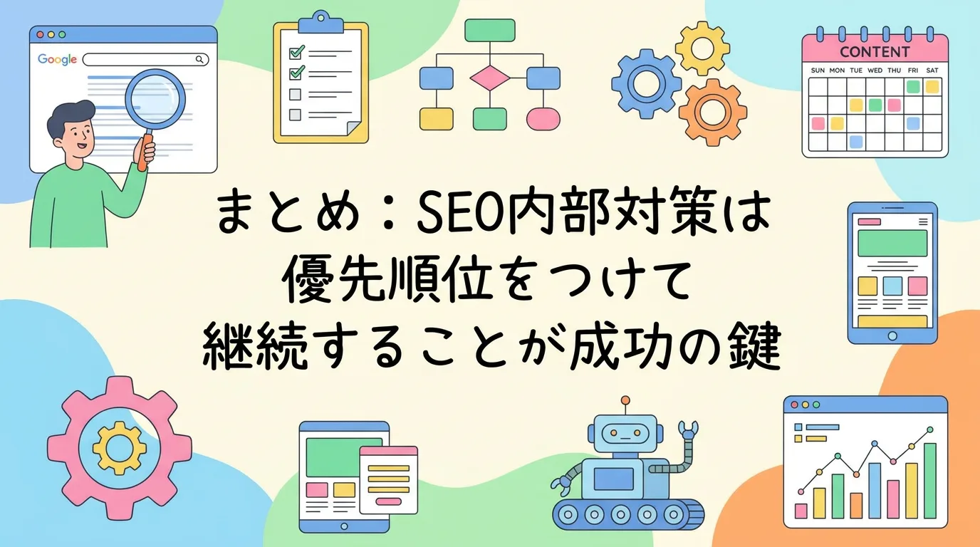 まとめ:SEO内部対策は優先順位をつけて継続することが成功の鍵