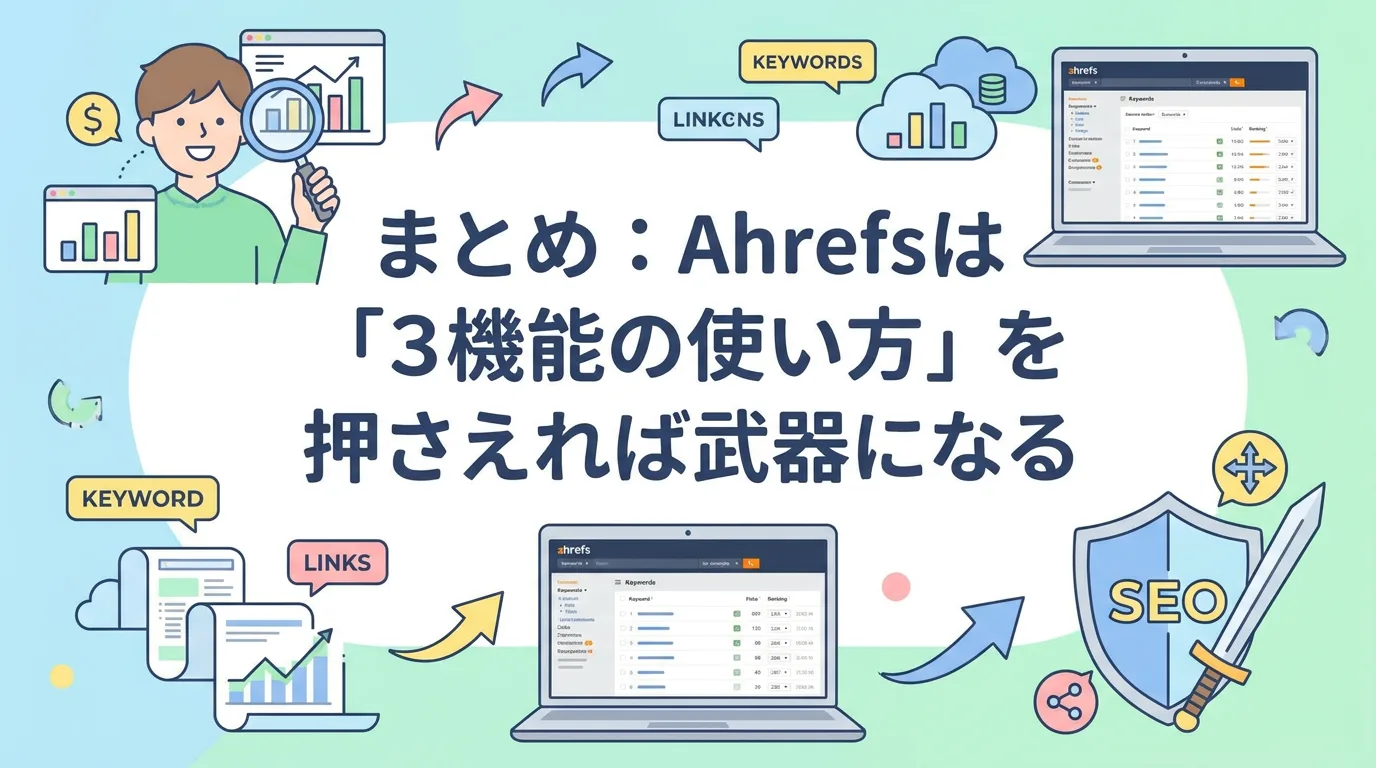 まとめ:Ahrefsは「3機能の使い方」を押さえれば武器になる