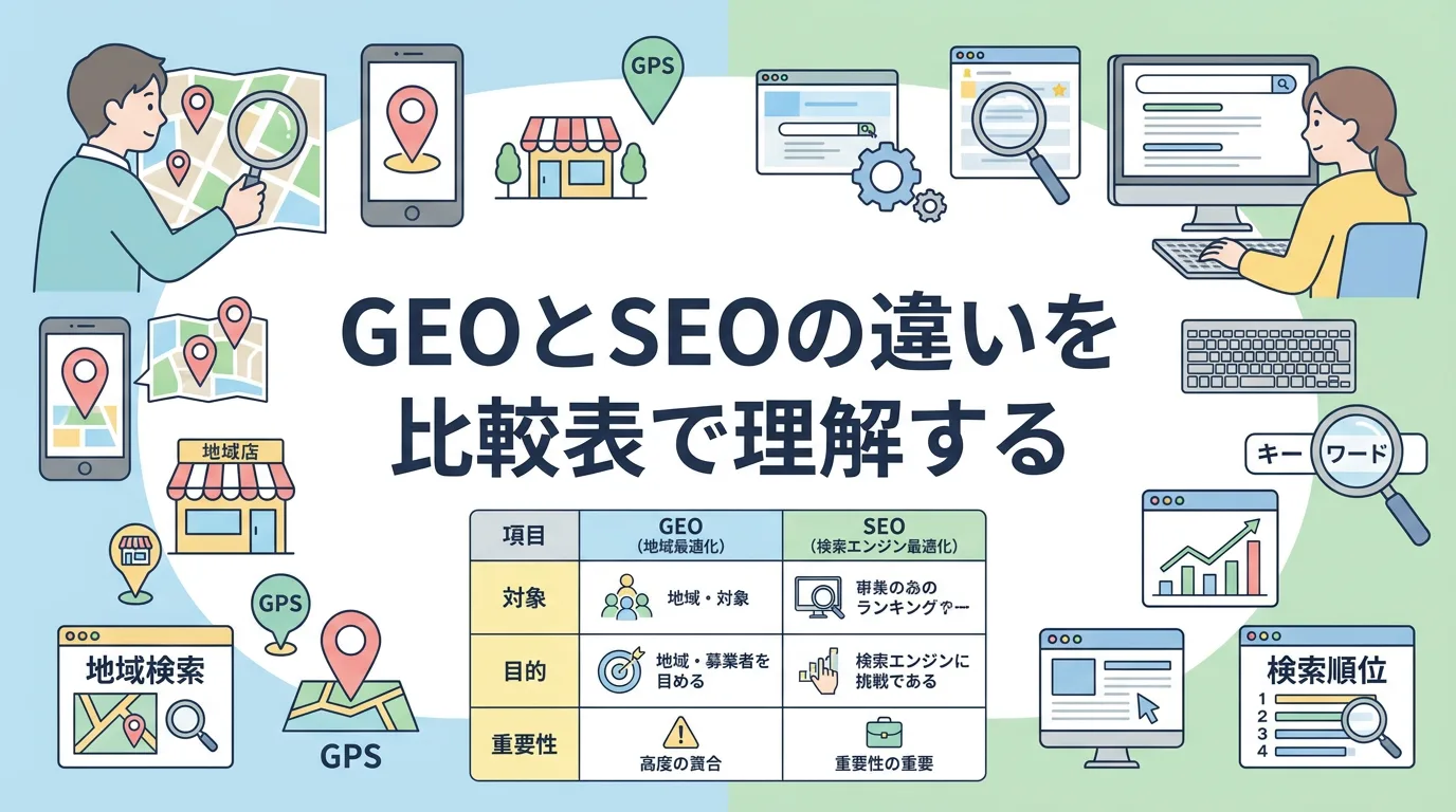 GEOとSEOの違いを比較表で理解する