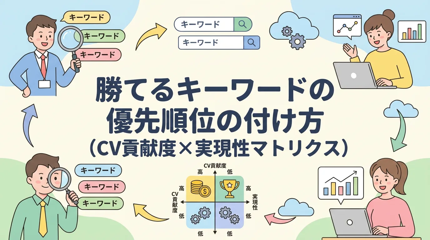 勝てるキーワードの優先順位の付け方(CV貢献度×実現性マトリクス)