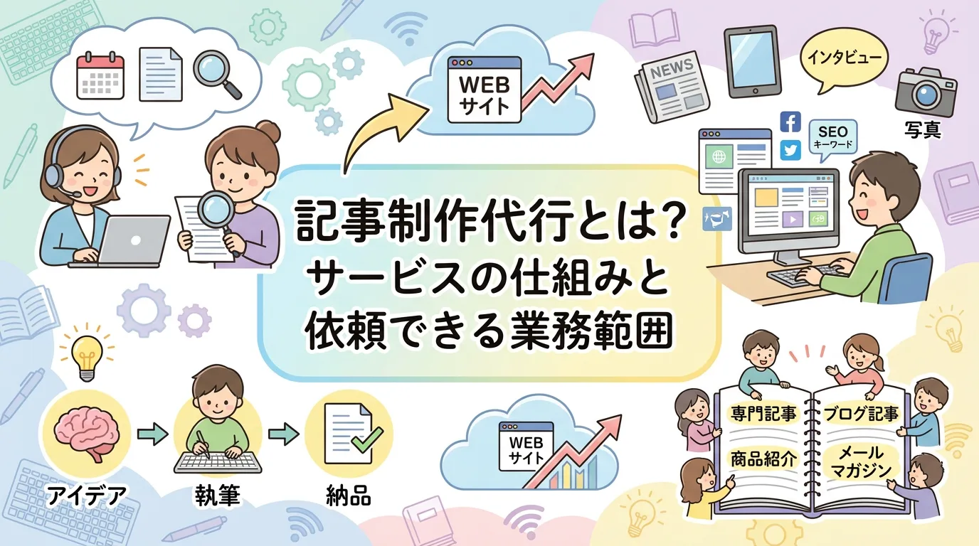 記事制作代行とは?サービスの仕組みと依頼できる業務範囲