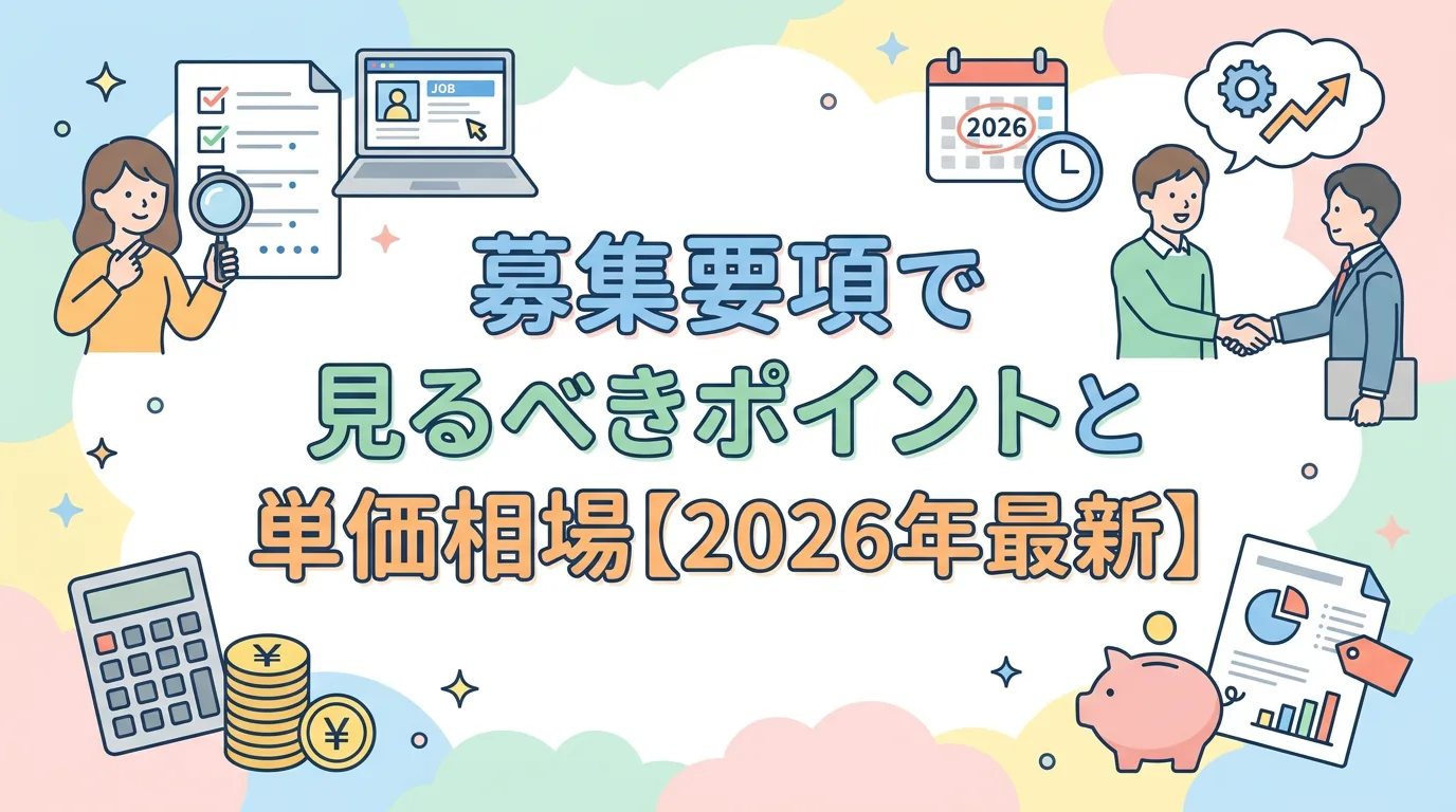 募集要項で見るべきポイントと単価相場【2026年最新】