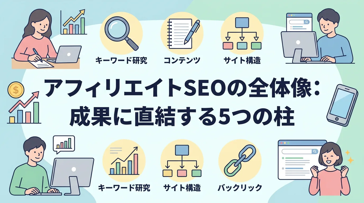 アフィリエイトSEOの全体像:成果に直結する5つの柱