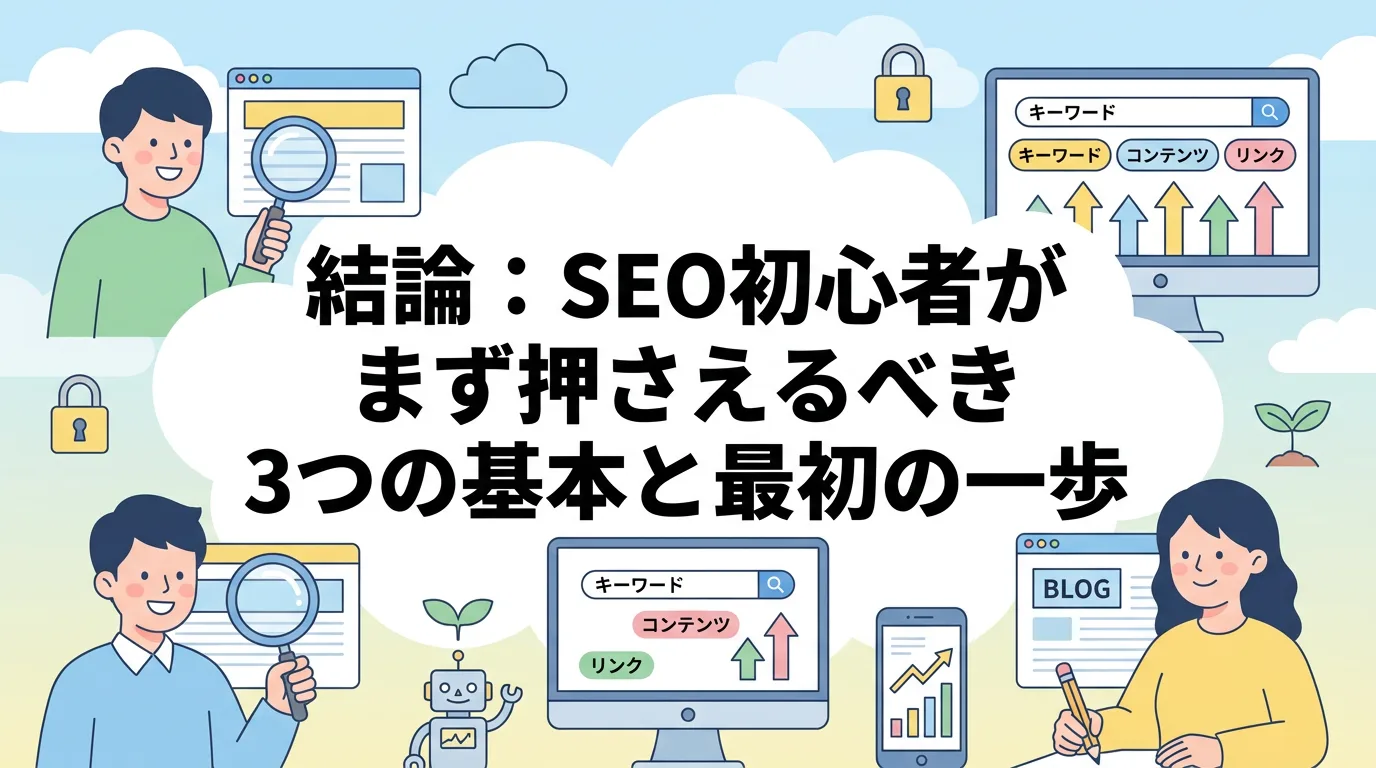 結論:SEO初心者がまず押さえるべき3つの基本と最初の一歩
