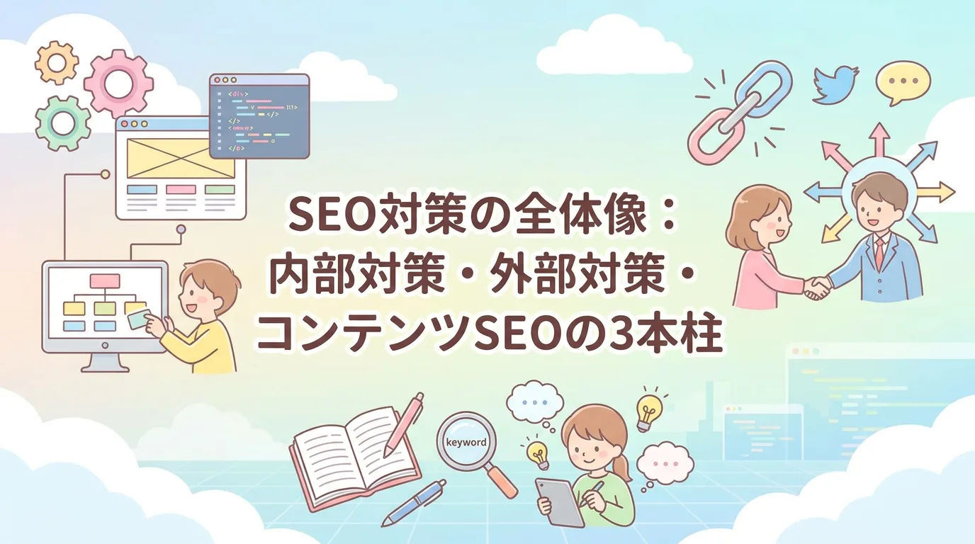 SEO対策の全体像:内部対策・外部対策・コンテンツSEOの3本柱