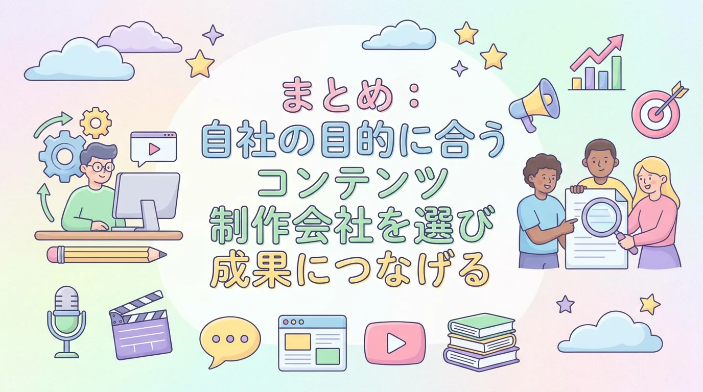 まとめ：自社の目的に合うコンテンツ制作会社を選び成果につなげる