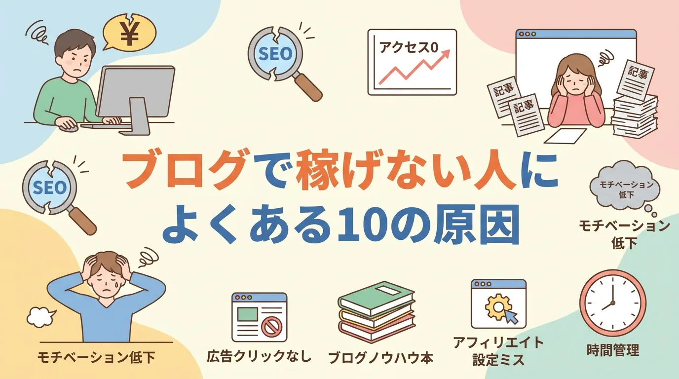 ブログで稼げない人によくある10の原因