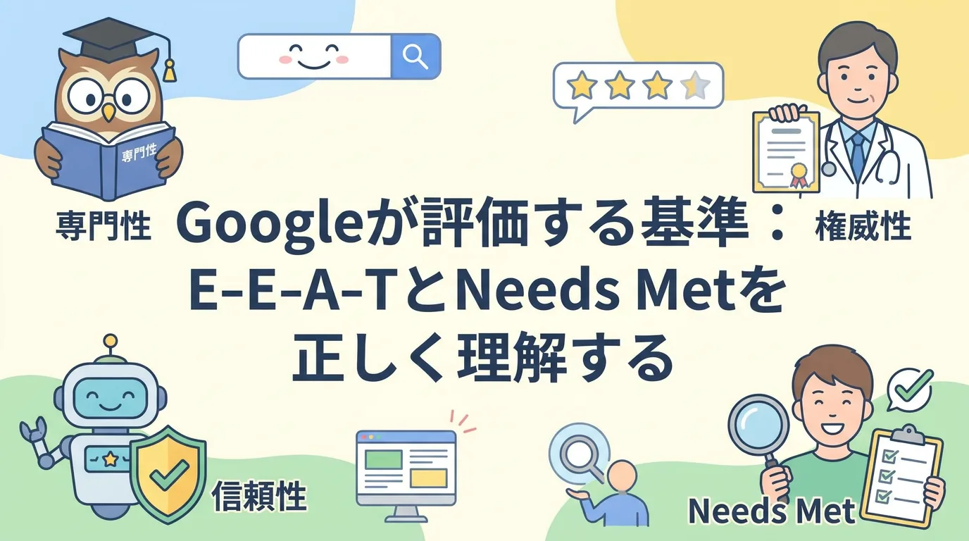 Googleが評価する基準:E-E-A-TとNeeds Metを正しく理解する