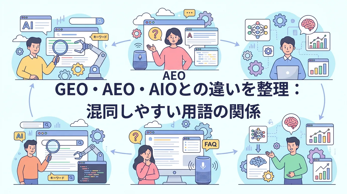 GEO・AEO・AIOとの違いを整理:混同しやすい用語の関係
