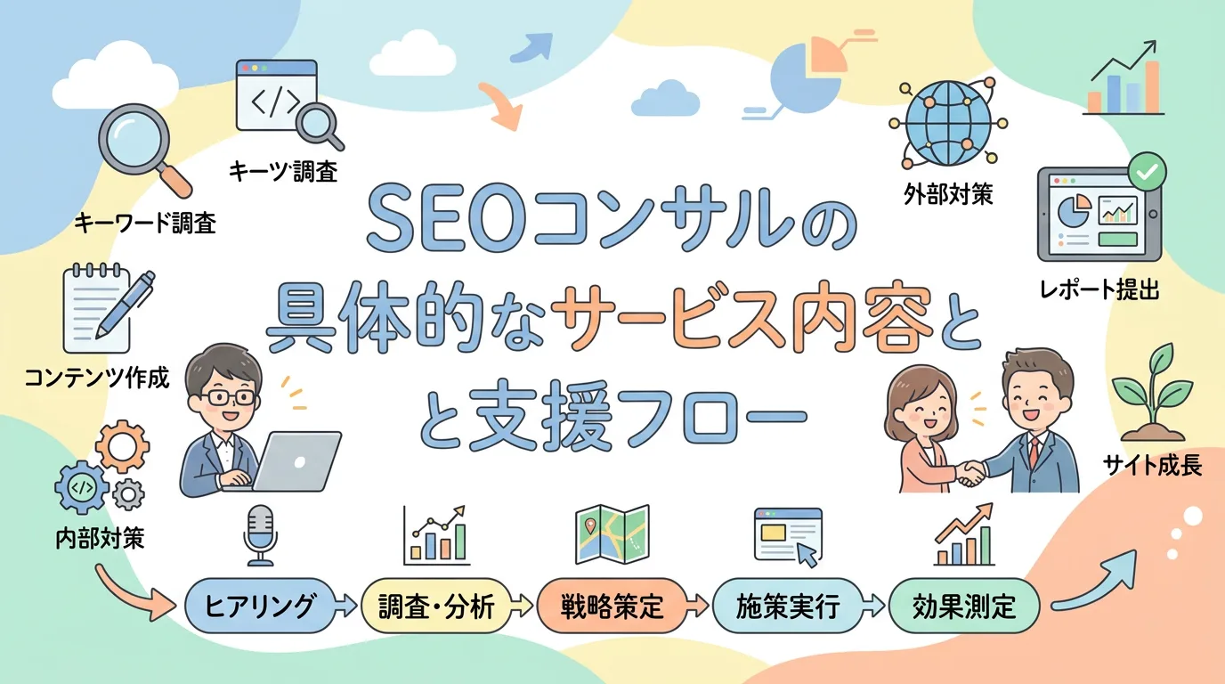 SEOコンサルの具体的なサービス内容と支援フロー