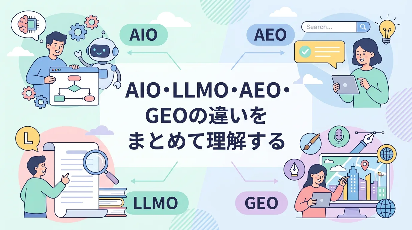 AIO・LLMO・AEO・GEOの違いをまとめて理解する