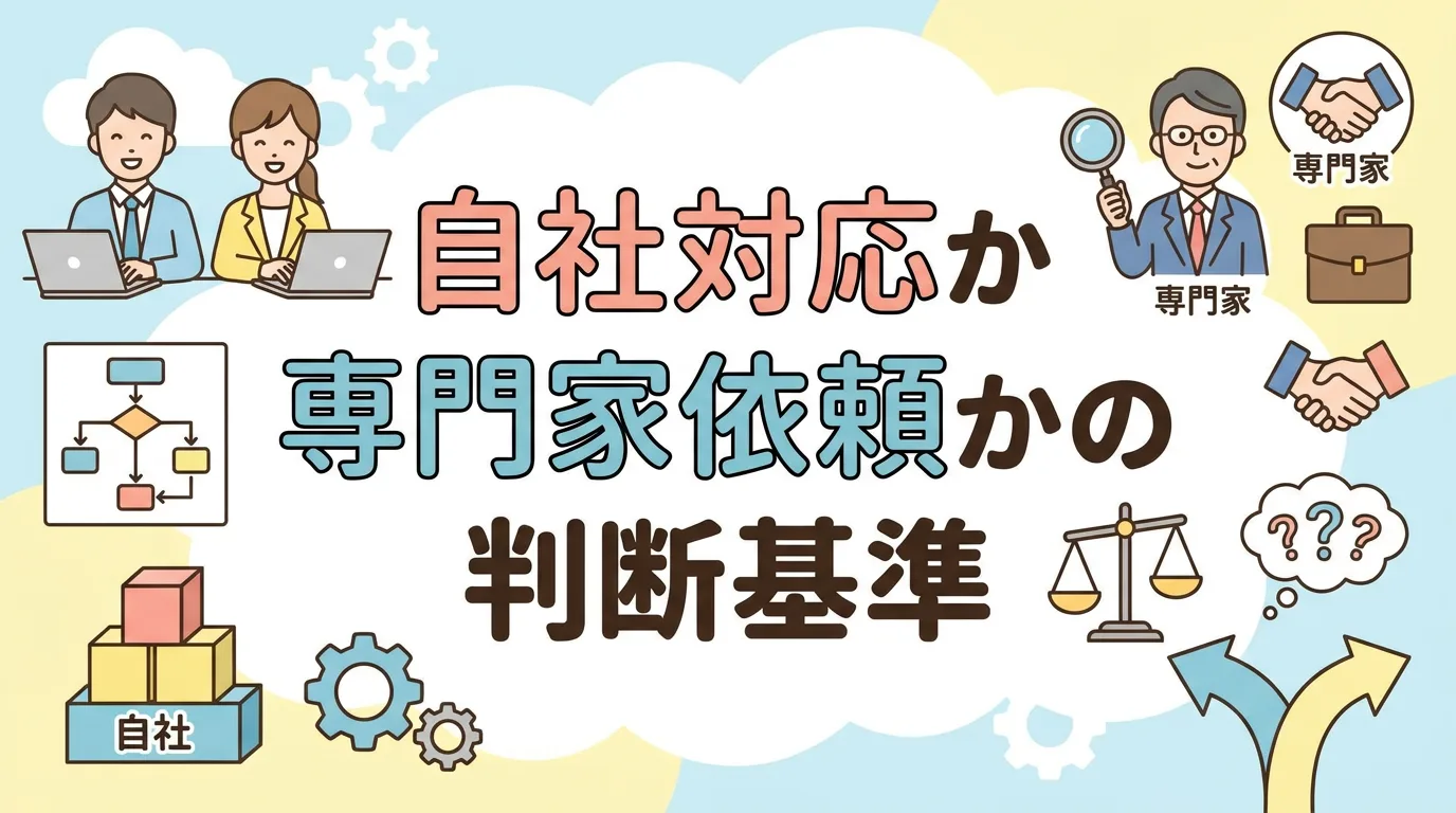 自社対応か専門家依頼かの判断基準
