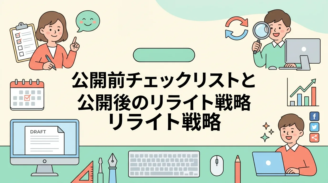 公開前チェックリストと公開後のリライト戦略