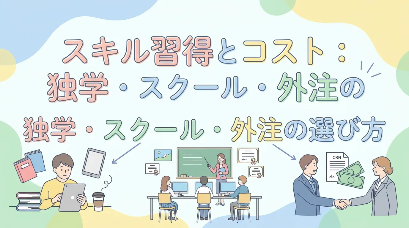スキル習得とコスト：独学・スクール・外注の選び方
