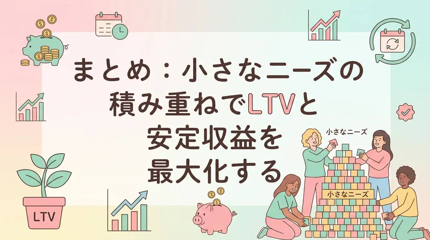 まとめ:小さなニーズの積み重ねでLTVと安定収益を最大化する