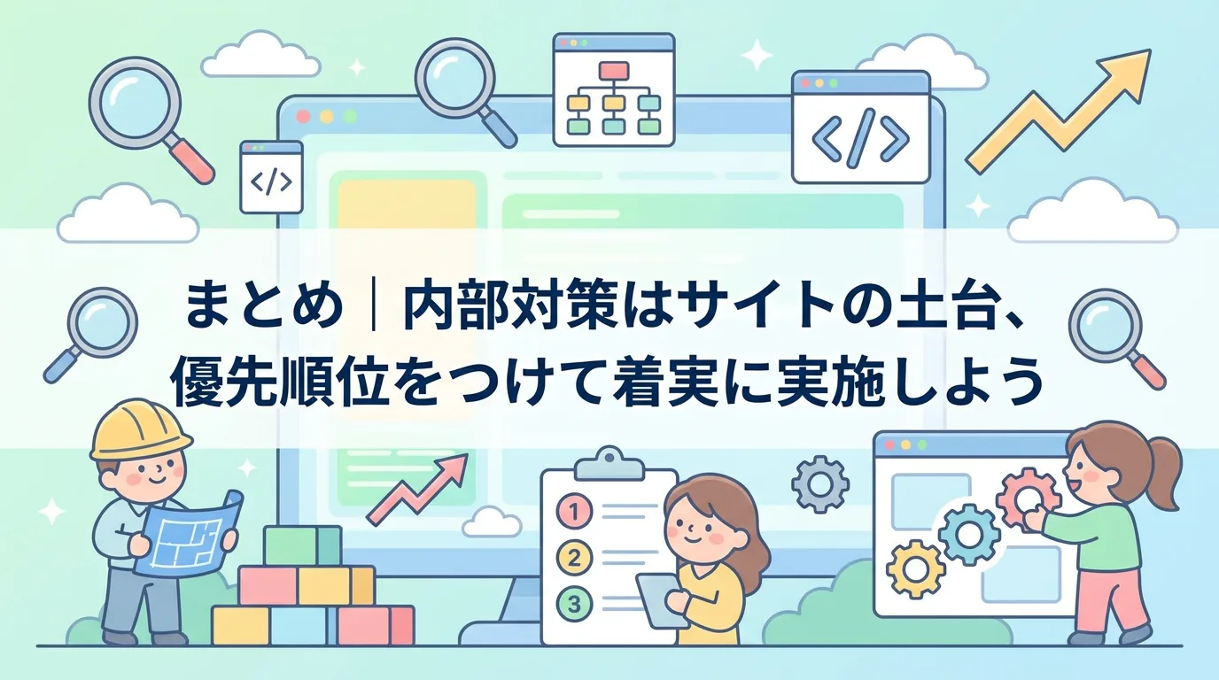 まとめ|内部対策はサイトの土台、優先順位をつけて着実に実施しよう