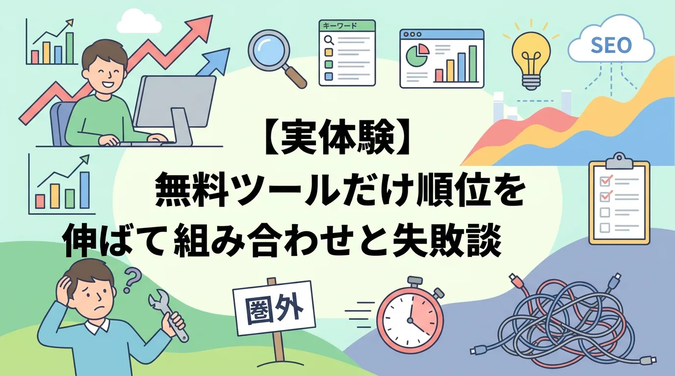 【実体験】無料ツールだけで順位を伸ばせた組み合わせと失敗談