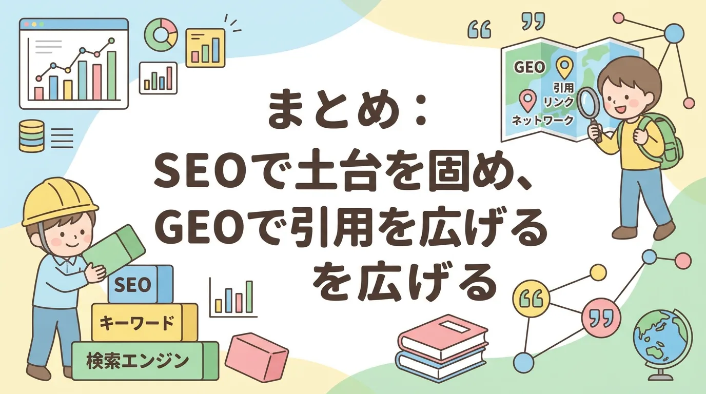 まとめ：SEOで土台を固め、GEOで引用を広げる