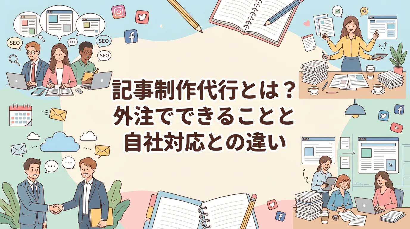 記事制作代行とは?外注でできることと自社対応との違い