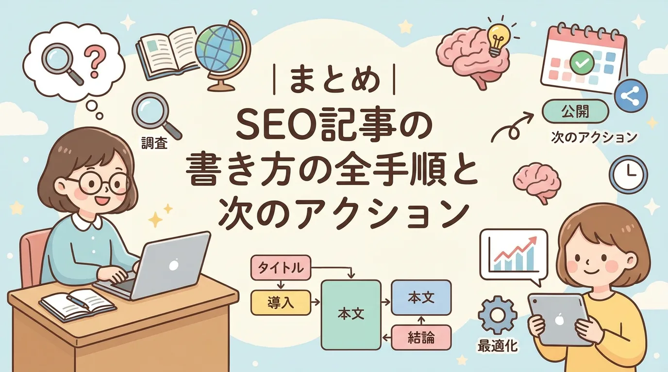 まとめ|SEO記事の書き方の全手順と次のアクション