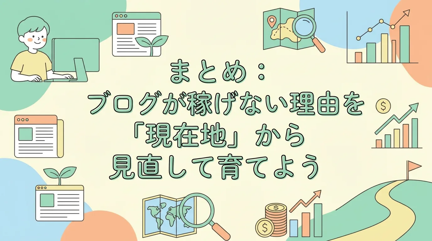まとめ:ブログが稼げない理由を「現在地」から見直して育てよう