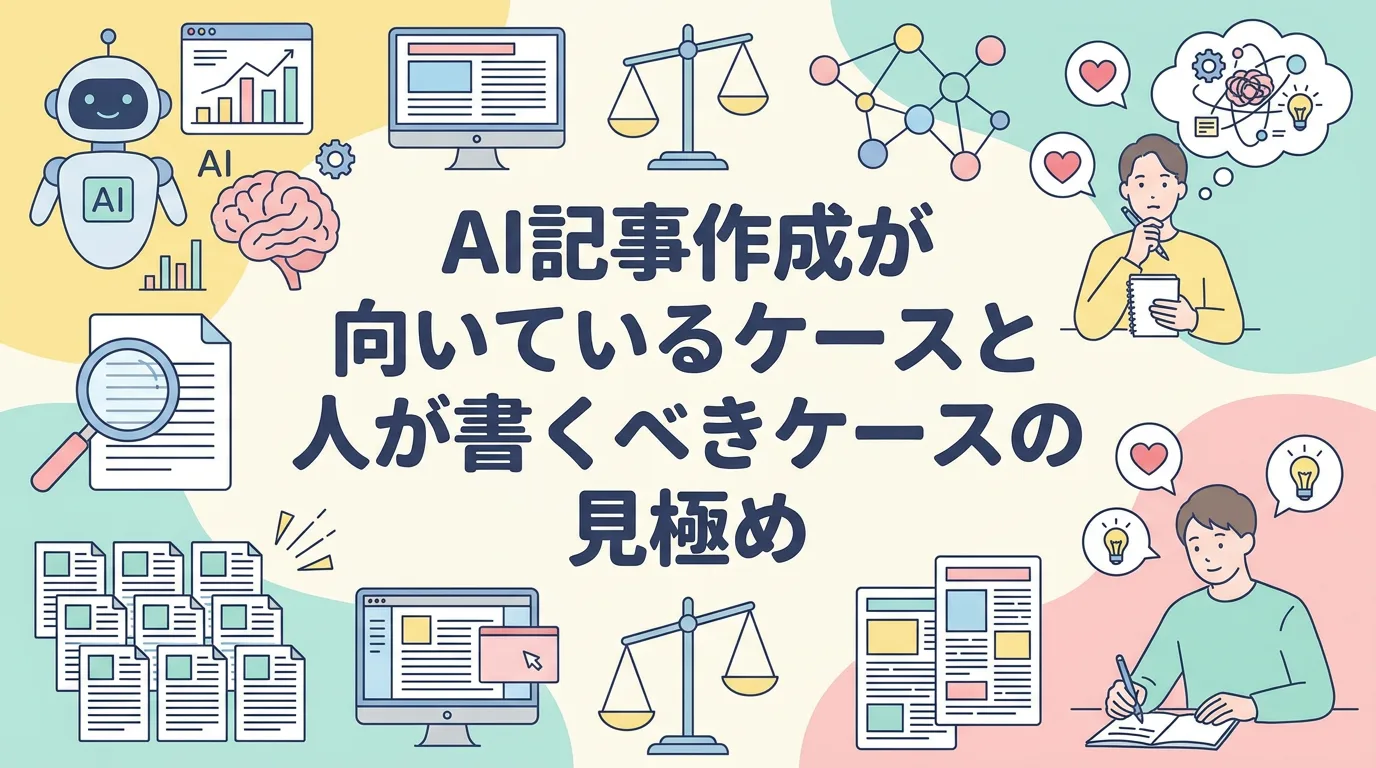 AI記事作成が向いているケースと人が書くべきケースの見極め