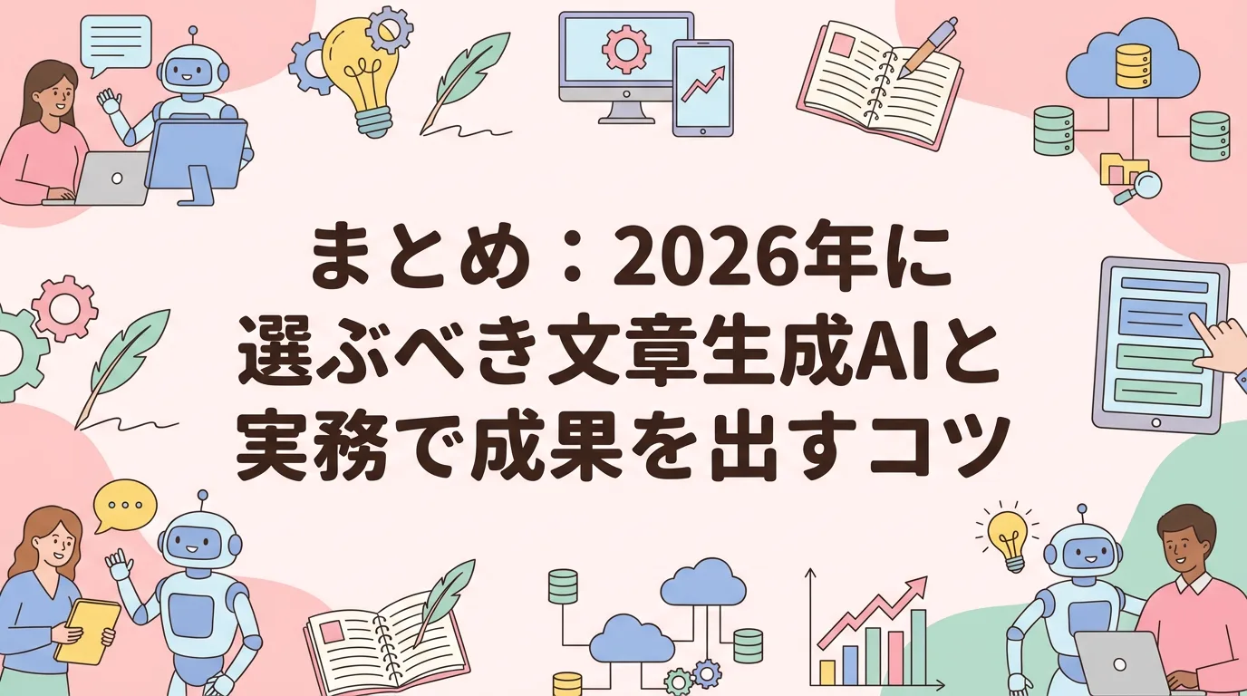 まとめ:2026年に選ぶべき文章生成AIと実務で成果を出すコツ