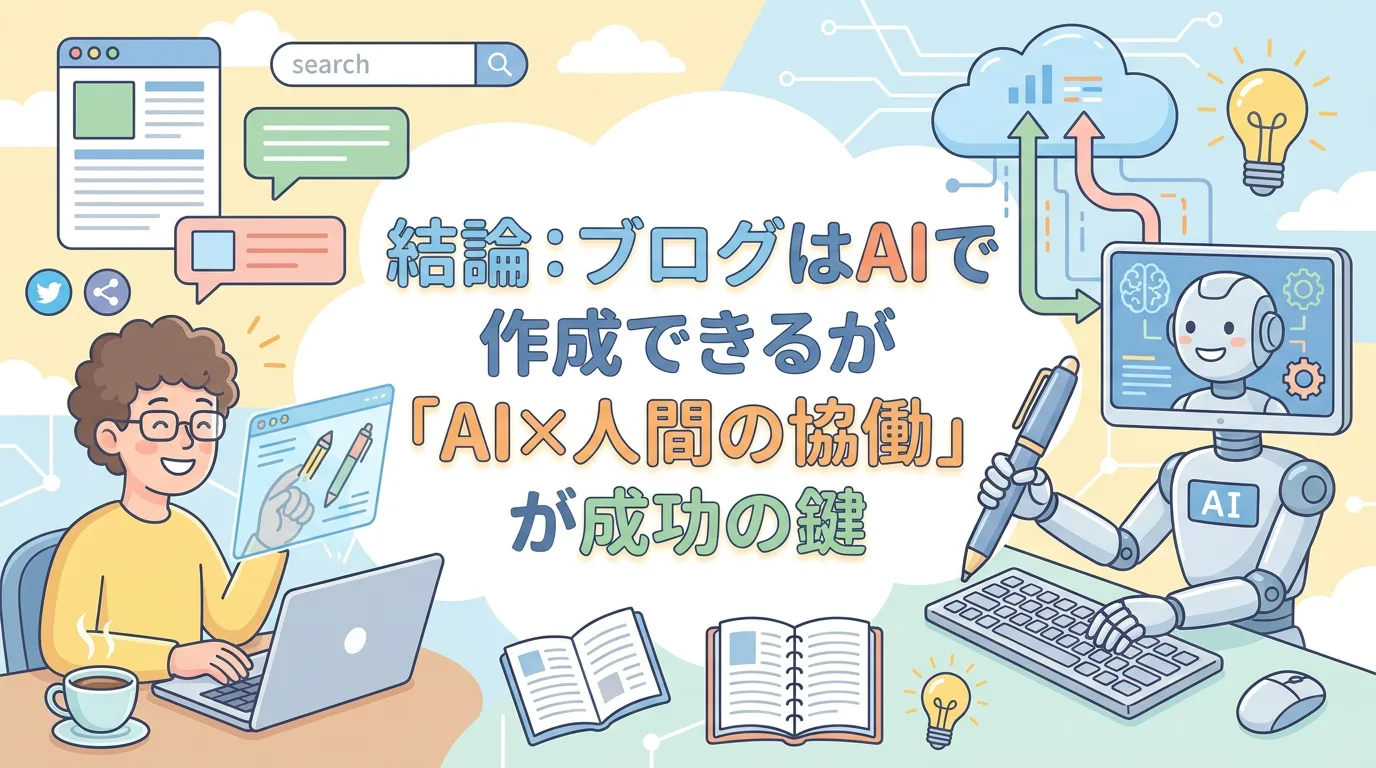 結論:ブログはAIで作成できるが「AI×人間の協働」が成功の鍵