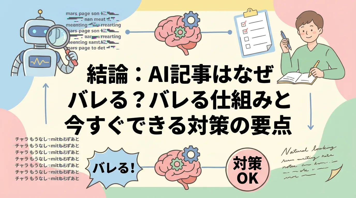 結論:AI記事はなぜバレる?バレる仕組みと今すぐできる対策の要点