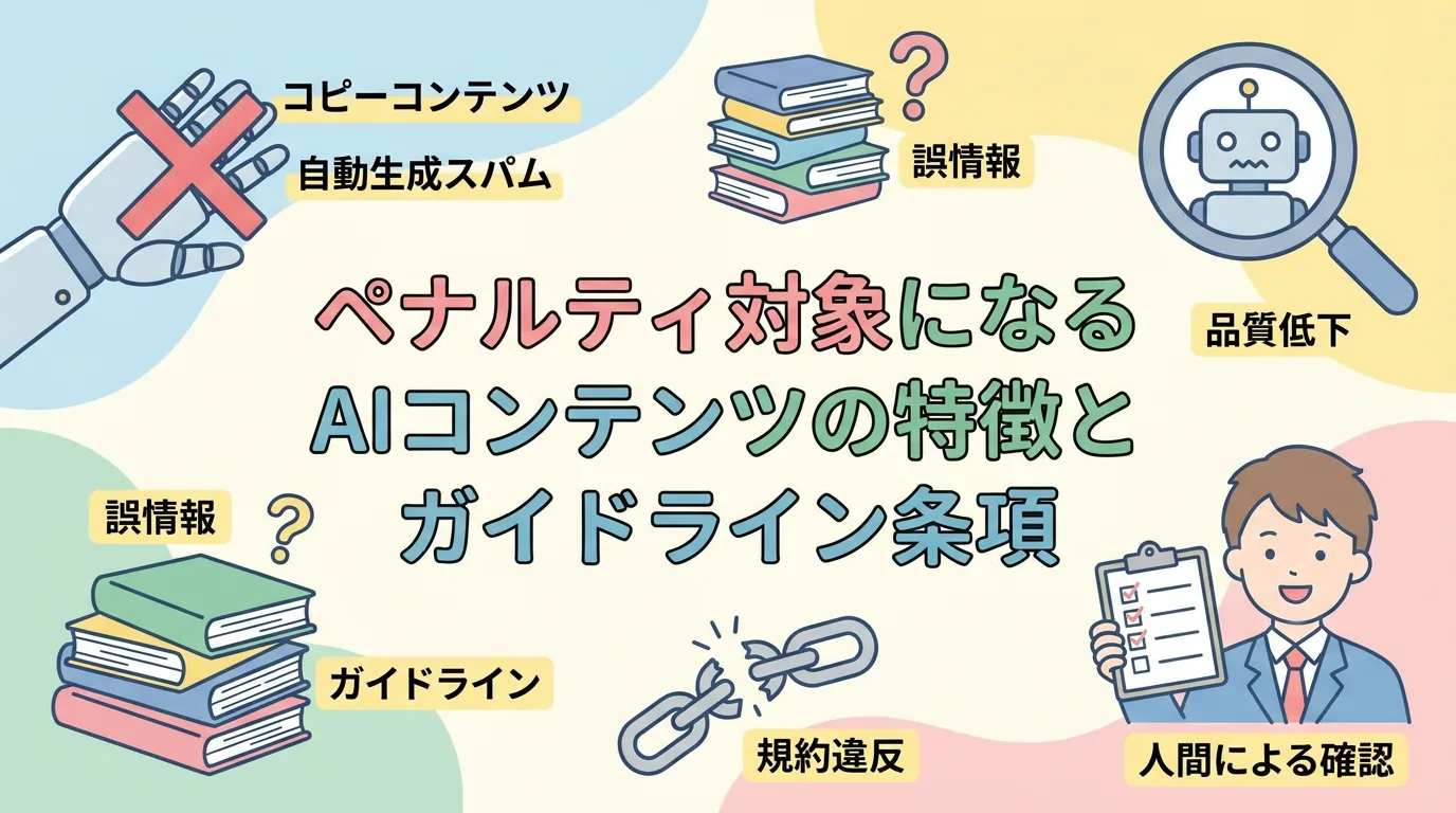 ペナルティ対象になるAIコンテンツの特徴とガイドライン条項