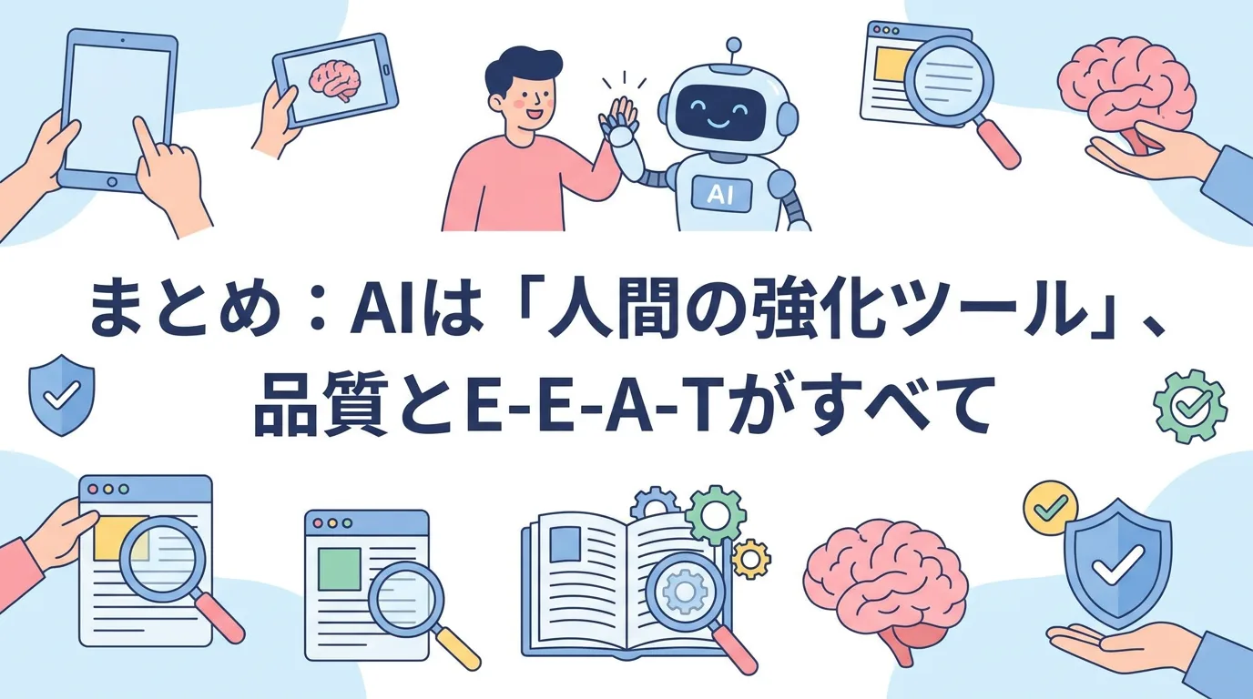 まとめ:AIは「人間の強化ツール」、品質とE-E-A-Tがすべて